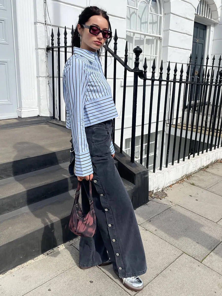Washed Black Denim Pants