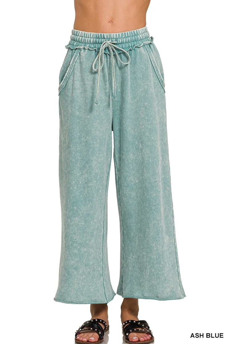 WASHED FRENCH TERRY PALAZZO WITH POCKETS / STUFFOLOGY BOUTIQUE