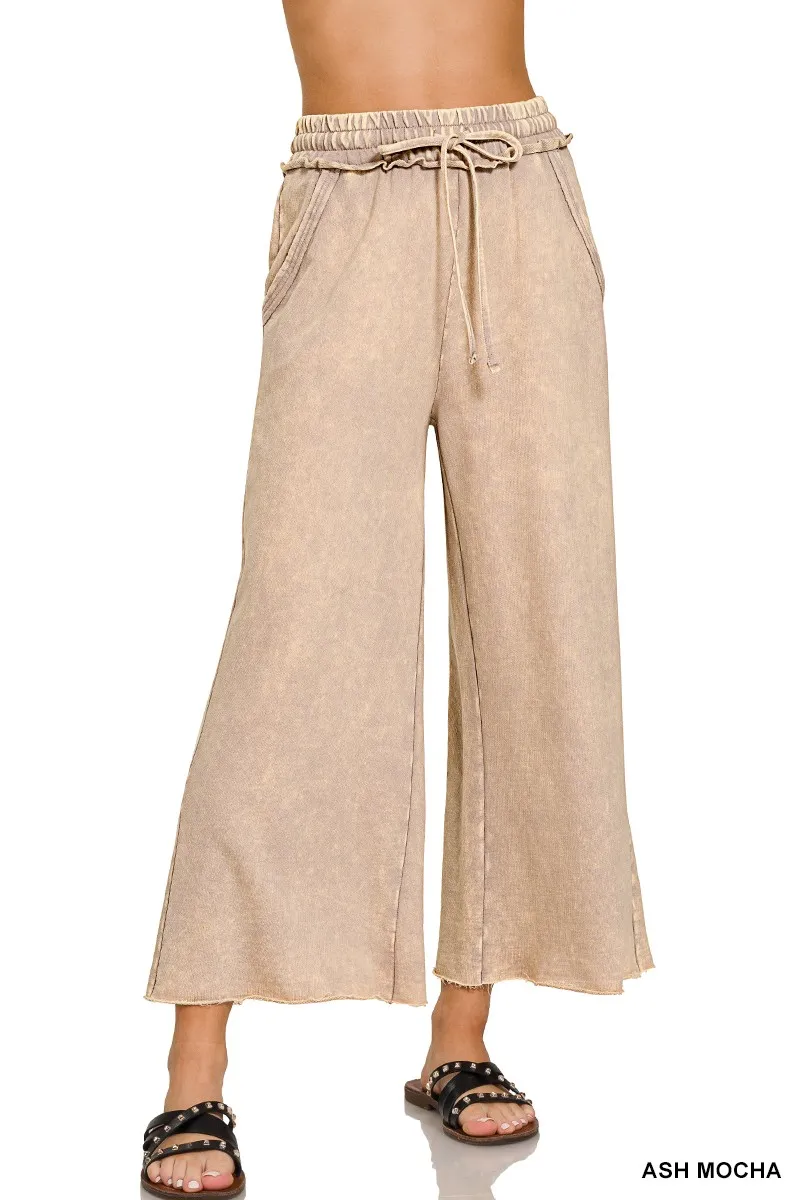 WASHED FRENCH TERRY PALAZZO WITH POCKETS / STUFFOLOGY BOUTIQUE