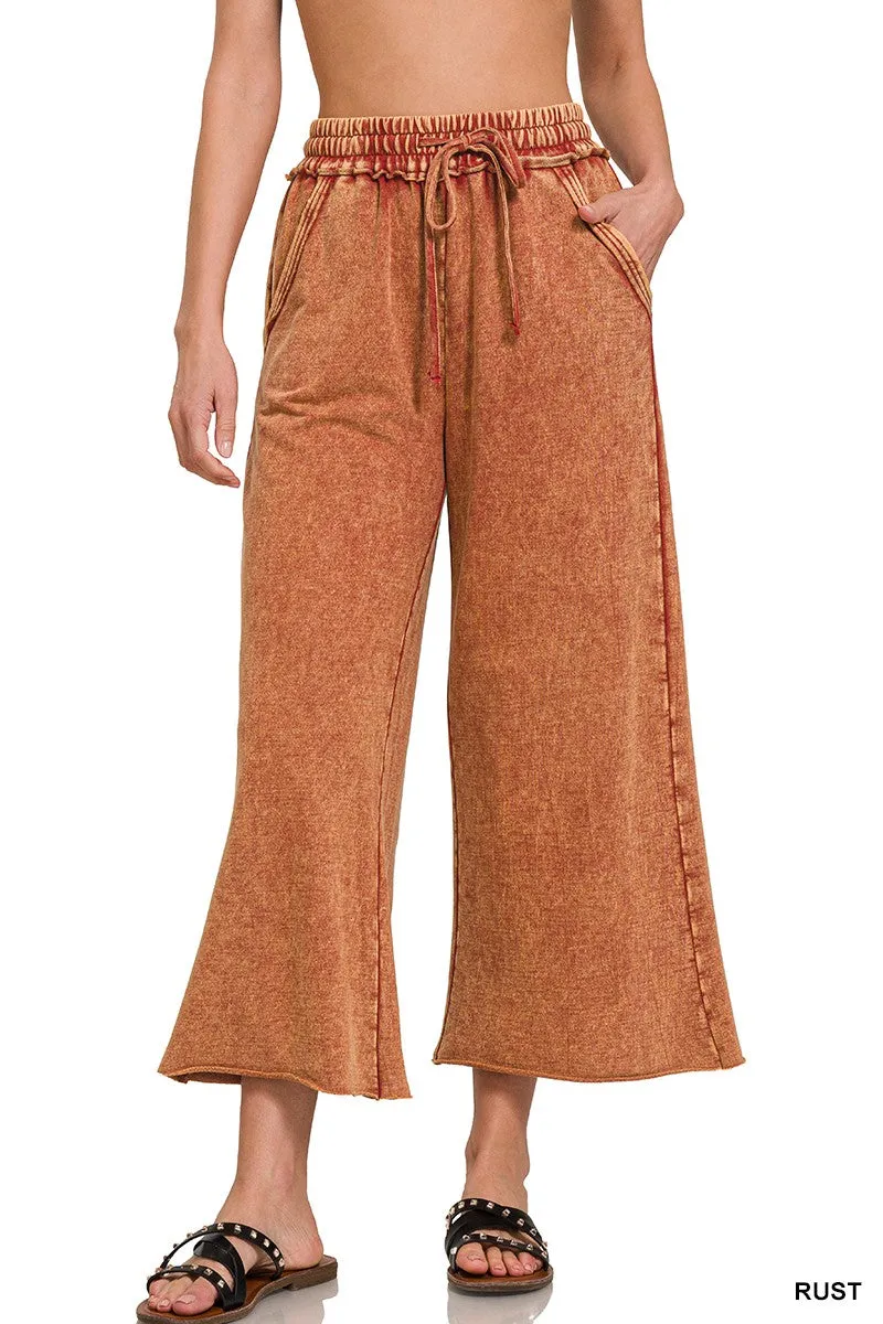 WASHED FRENCH TERRY PALAZZO WITH POCKETS / STUFFOLOGY BOUTIQUE
