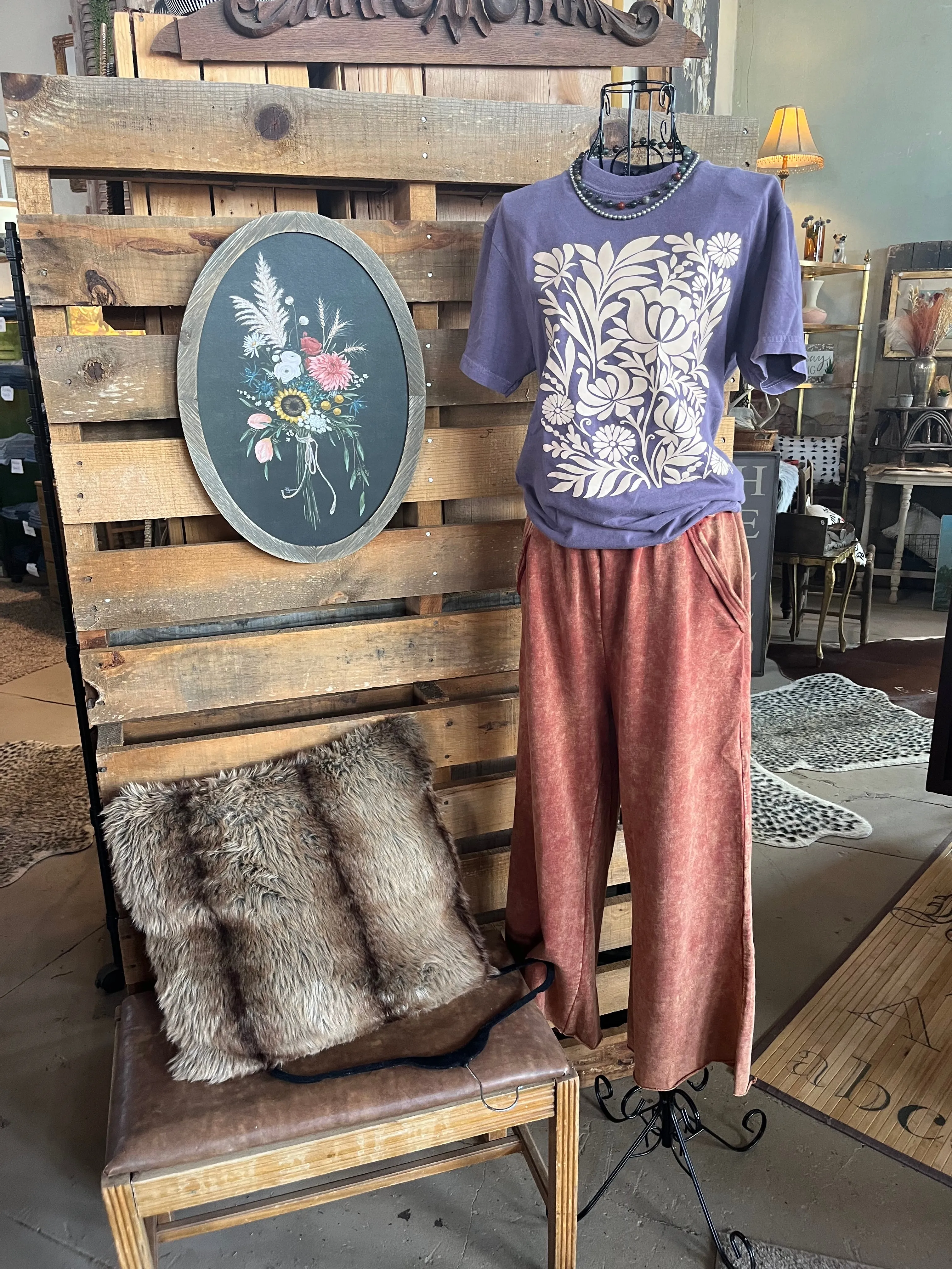 WASHED FRENCH TERRY PALAZZO WITH POCKETS / STUFFOLOGY BOUTIQUE