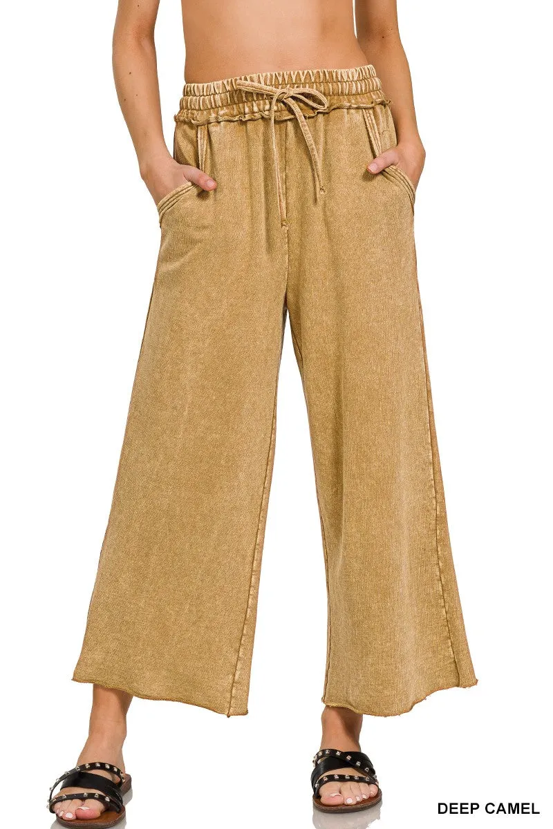 WASHED FRENCH TERRY PALAZZO WITH POCKETS / STUFFOLOGY BOUTIQUE