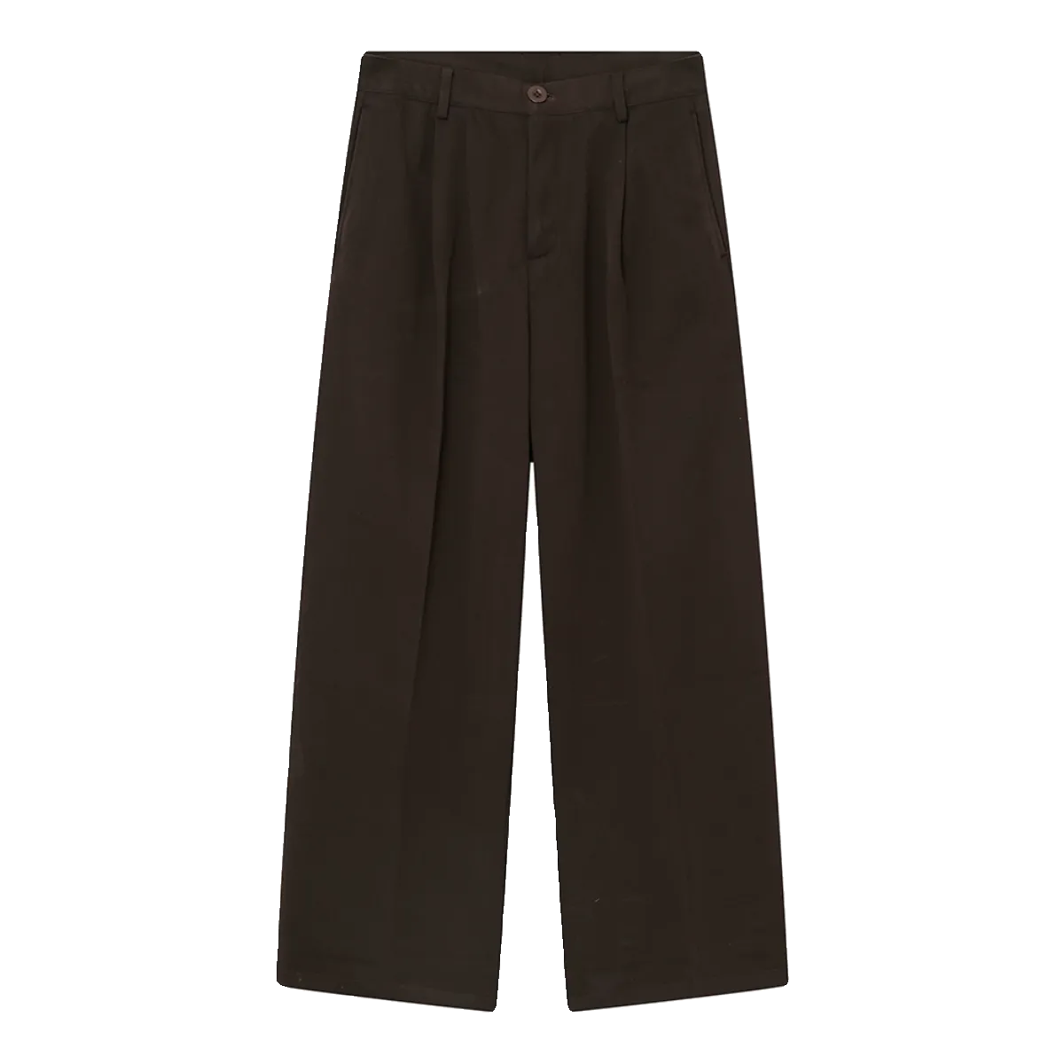 Wide-leg Straight Pleated Trousers