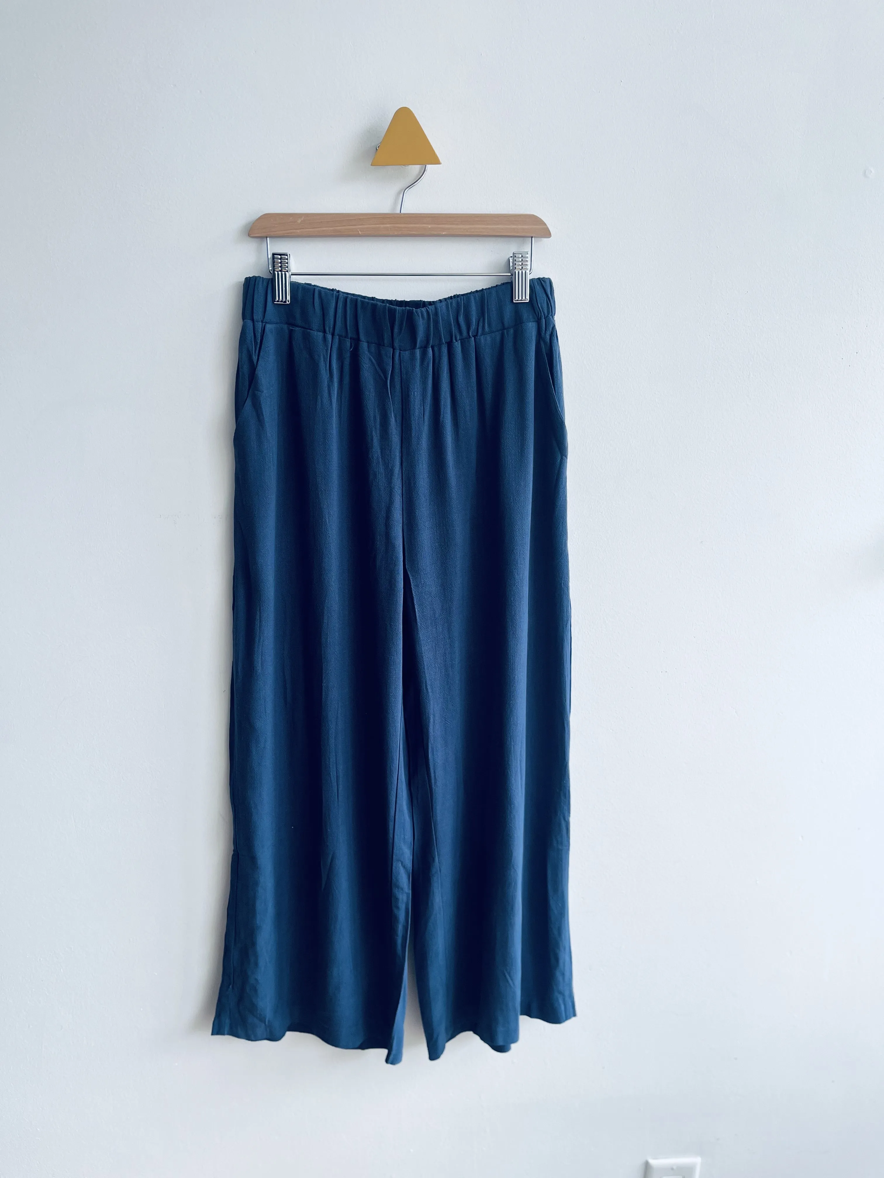 Wide Leg Viscose & Linen Pants // Adult M