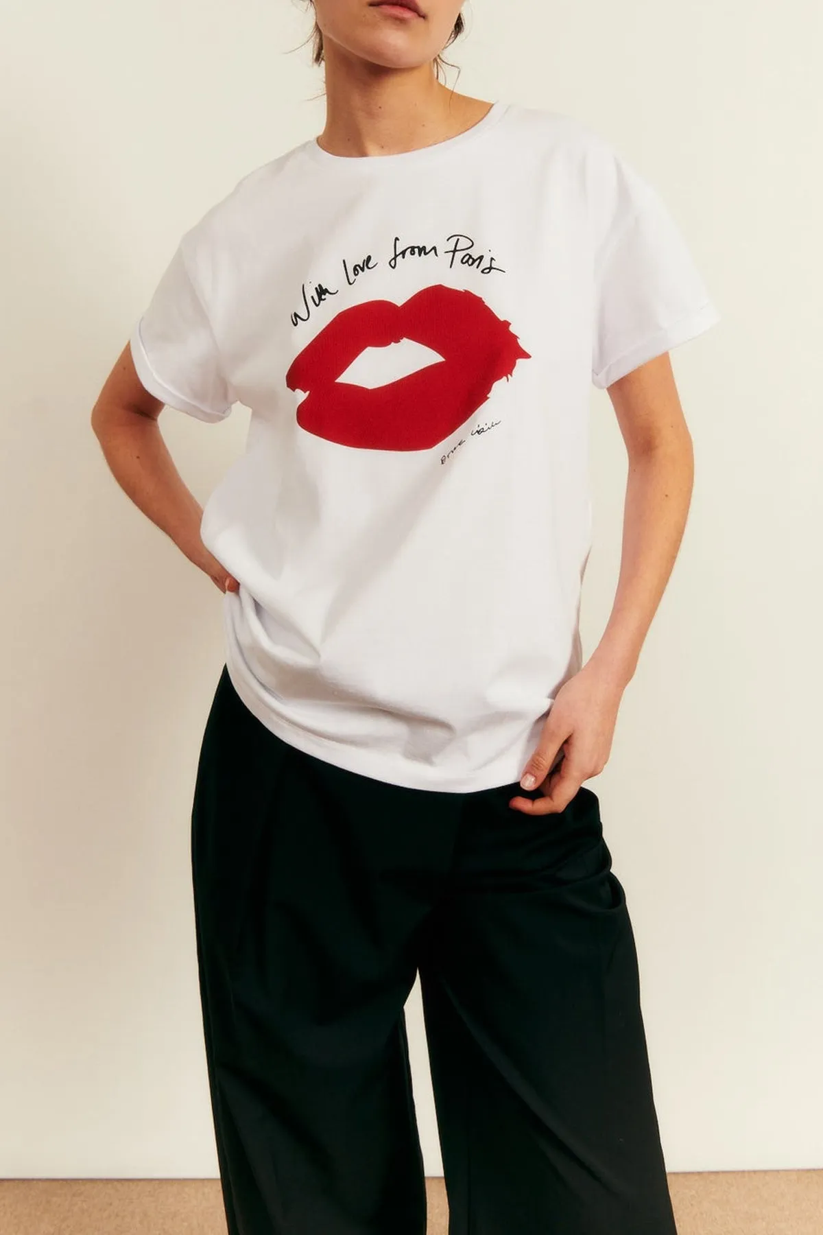 With Love From Paris Oversize T-Shirt in White
