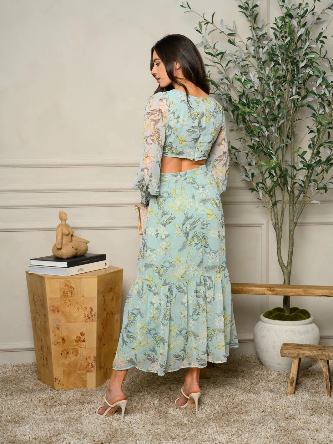 WOMEN'S 2PC. FLORAL TOP & SKIRT SET