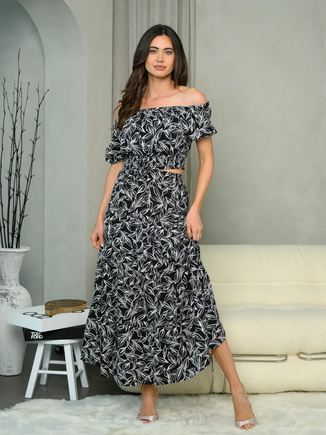 WOMEN'S 2PC. TOP & SKIRT FLORAL SET