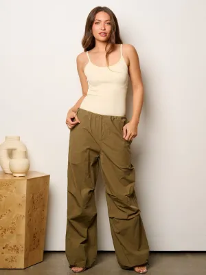 WOMEN'S ELASTIC WAIST WIDE LEG PANTS