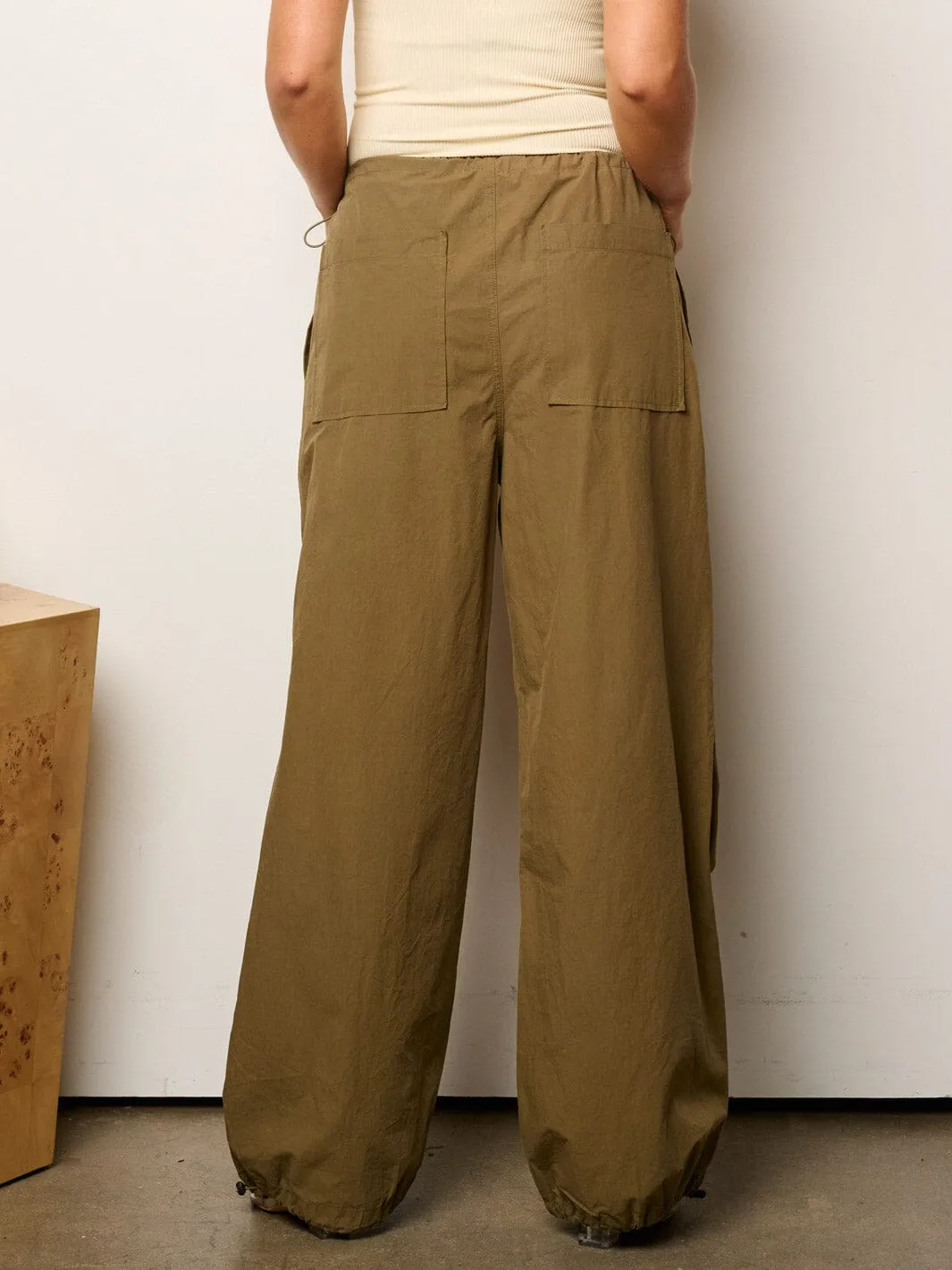 WOMEN'S ELASTIC WAIST WIDE LEG PANTS