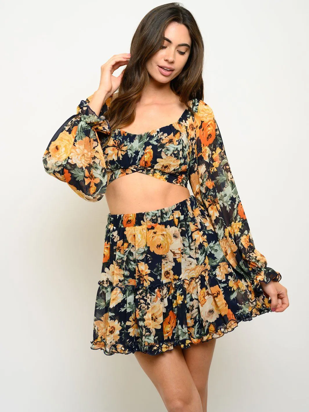 WOMEN'S FLORAL 2PC. MINI SET