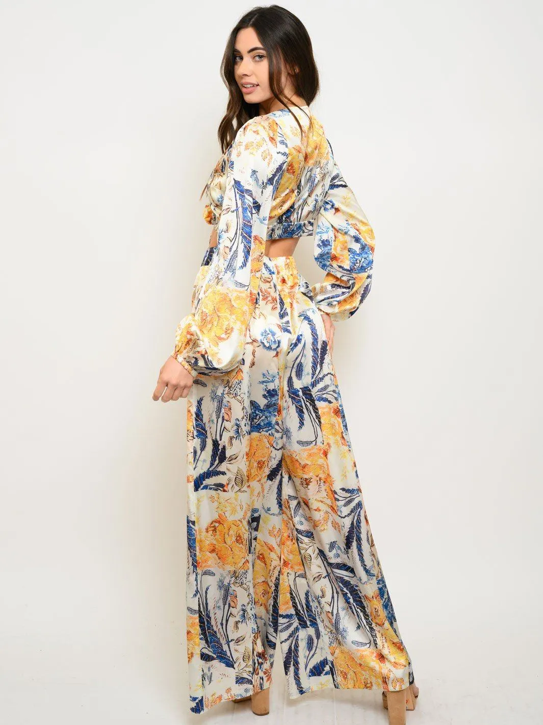WOMEN'S FLORAL PANTS & TOP 2PC. SET