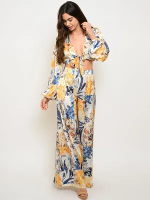 WOMEN'S FLORAL PANTS & TOP 2PC. SET