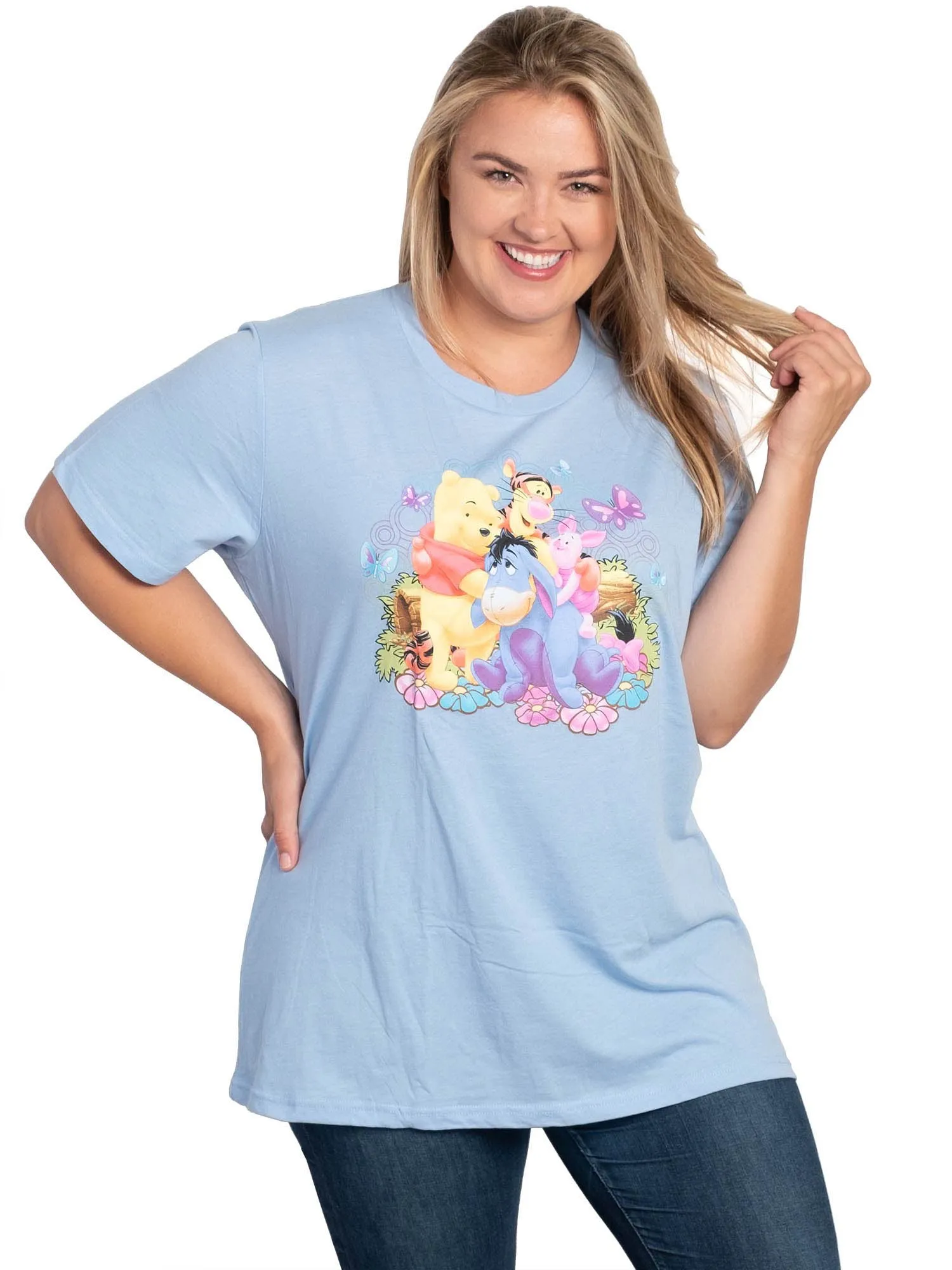 Women's Plus Winnie The Pooh & Friends T-Shirt and Lounge Pants 2Pc Set Disney