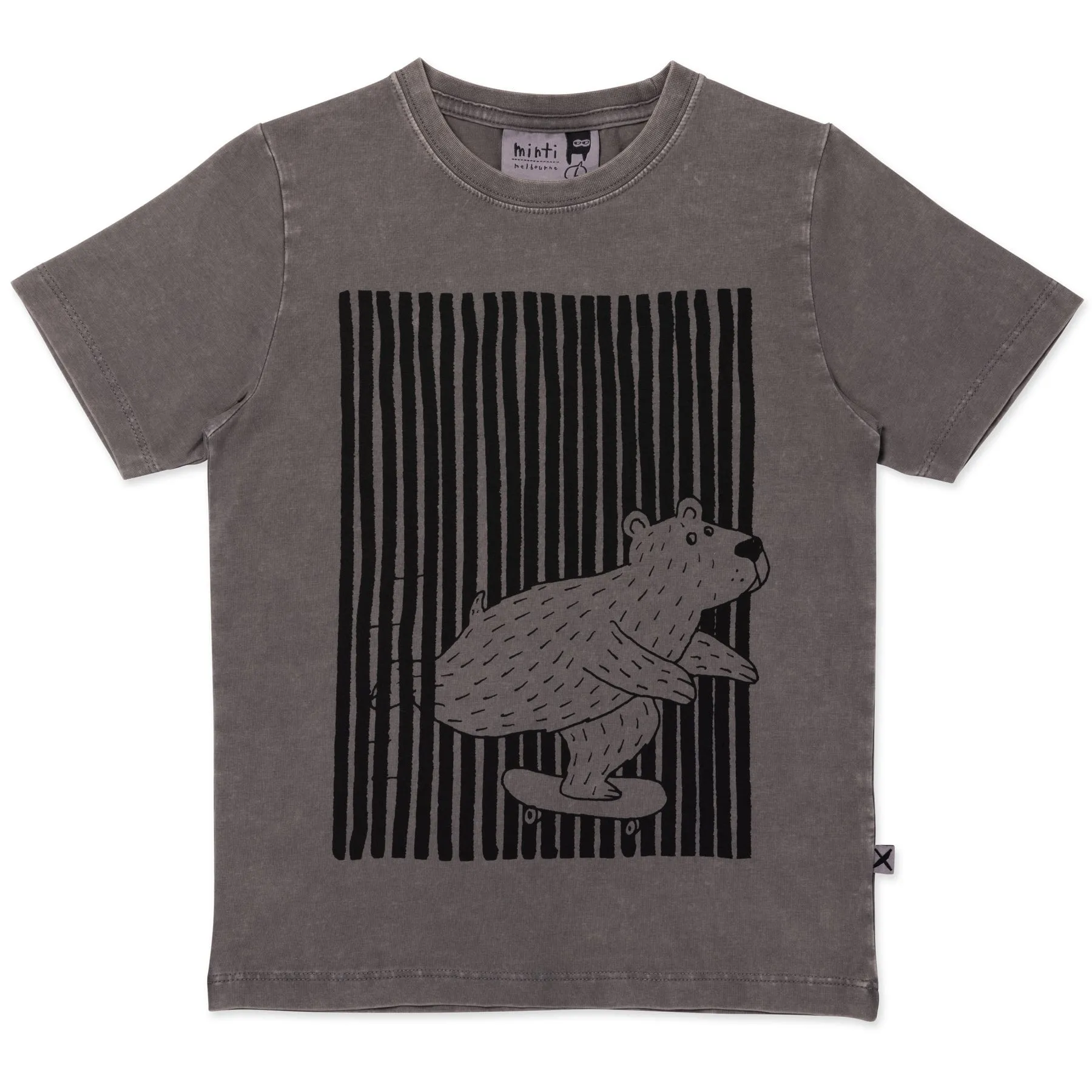 Woodland Bear Tee- Grey Wash