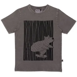 Woodland Bear Tee- Grey Wash