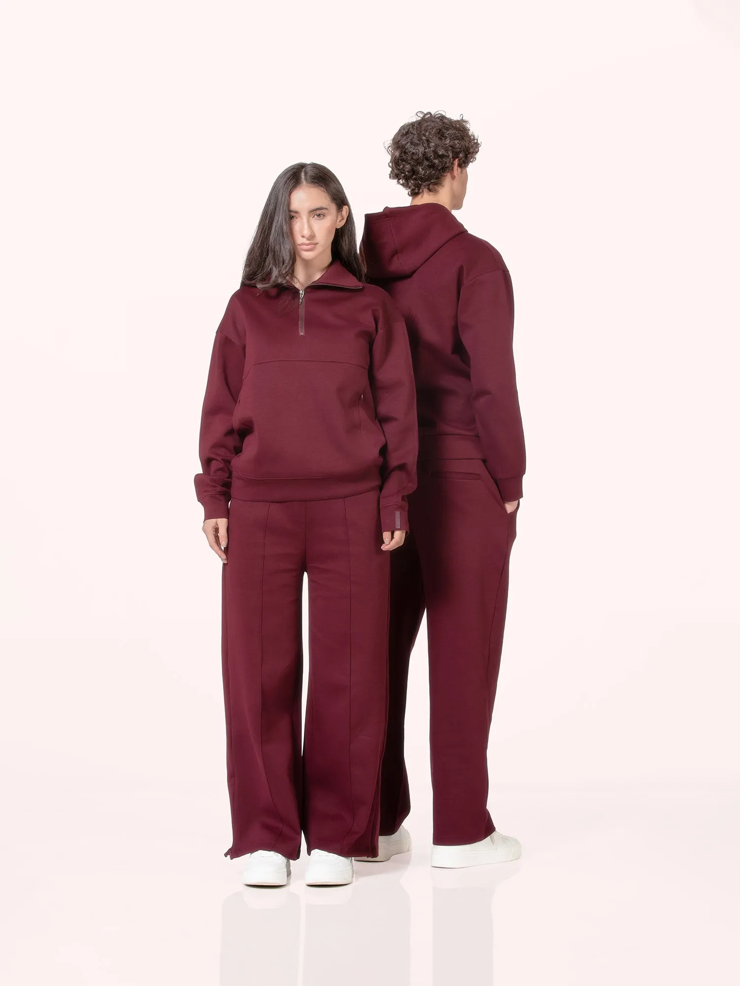 woo'ed wide-leg pants