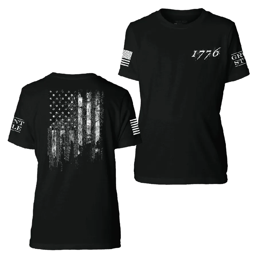 Youth 1776 Flag T-Shirt - Black
